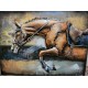 Tableau métal Cheval à l'obstacle 60x80 EN RELIEF
