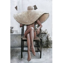 Tableau métal Mysterious Girl 80x120 EN RELIEF