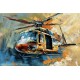 Tableau métal Hélicoptère 80x120 EN RELIEF