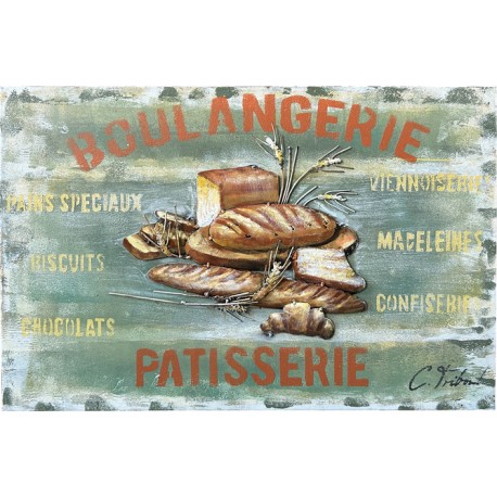 Tableau métal Boulangerie 40x60 EN RELIEF