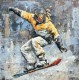 Tableau métal Snowboard 100X100 EN RELIEF