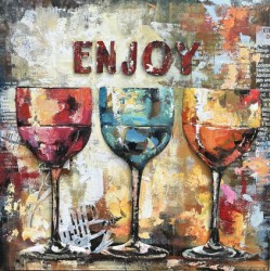 Tableau métal Chin 100X100 EN RELIEF