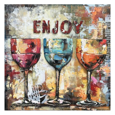 Tableau métal Chin 100X100 EN RELIEF