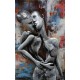 Tableau métal Les amoureux 80x120 EN RELIEF