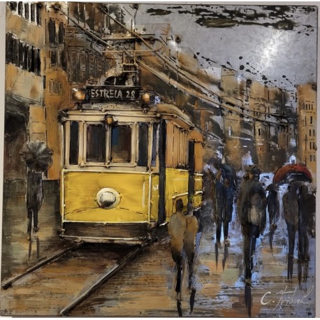 Tableau métal Tramway 40x40 