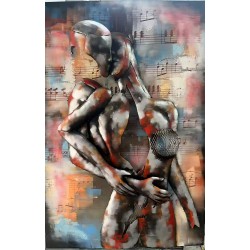 Tableau métal Les amoureux 80x120 EN RELIEF