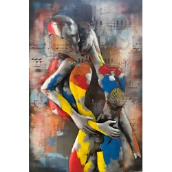 Tableau métal Les amoureux 80x120 EN RELIEF