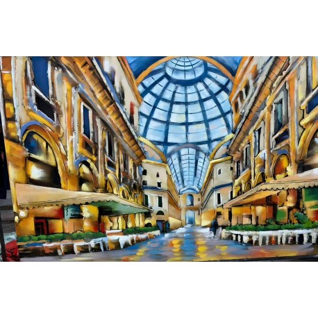 Tableau métal Galleria Milano 80x120 EN RELIEF