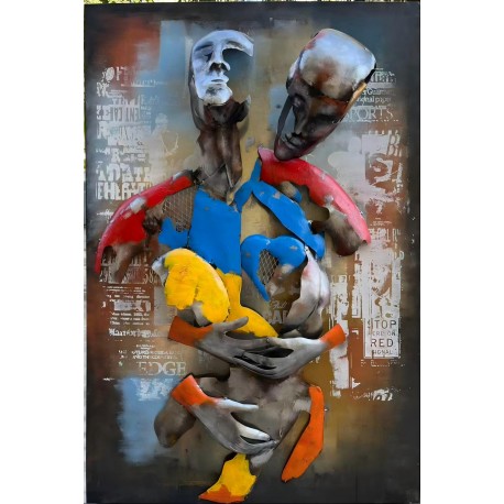 Tableau métal Les amoureux 80x120 EN RELIEF