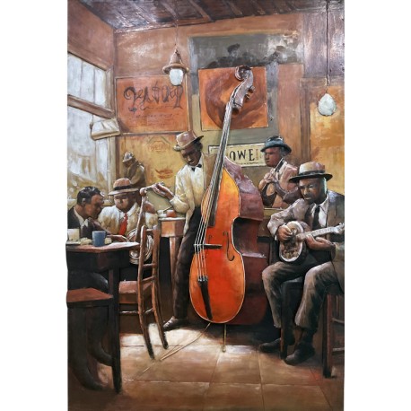 Tableau métal Jazz 80x120 EN RELIEF