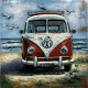 Tableau métal VW rouge 60X60 EN RELIEF