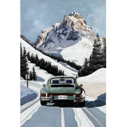 Tableau métal Porsche 40x60 EN RELIEF 