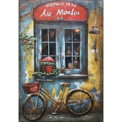 Tableau métal Au Moulin 40x60 EN RELIEF 