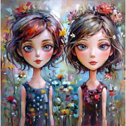 Tableau métal Sister 80x80 EN RELIEF