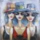 Tableau métal Girls 80x80 EN RELIEF