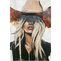 Tableau métal La chica 60x90 EN RELIEF