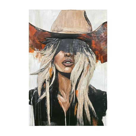 Tableau métal La chica 60x90 EN RELIEF