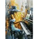 Tableau métal La pianiste 60x90 EN RELIEF