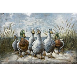 Tableau métal Les canards 40x60 EN RELIEF