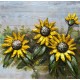 Tableau métal Les tournesols 60x60 EN RELIEF