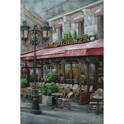 Tableau métal Le métro 80x120 EN RELIEF