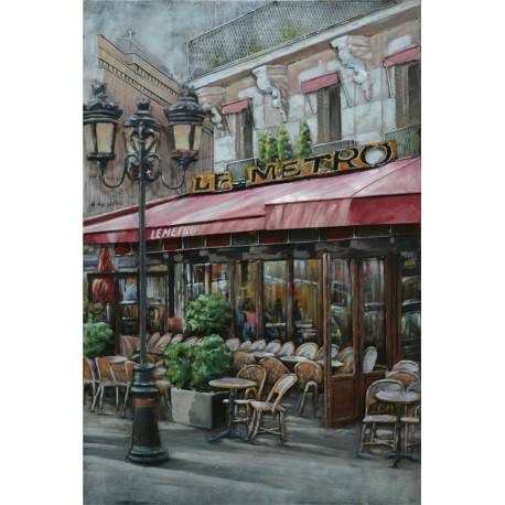 Tableau métal Le métro 80x120 EN RELIEF