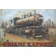 Tableau métal locomotive vintage 80x120 EN RELIEF