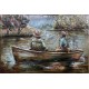 Tableau métal Les pêcheurs 60x90 EN RELIEF