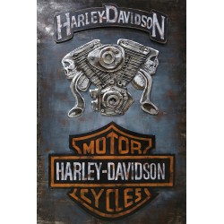 Tableau Métal Harley-Davidson 40X60 EN RELIEF