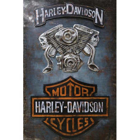 Tableau Métal Harley-Davidson 40X60 EN RELIEF
