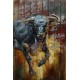 Tableau métal Bull street art 80x120 EN RELIEF