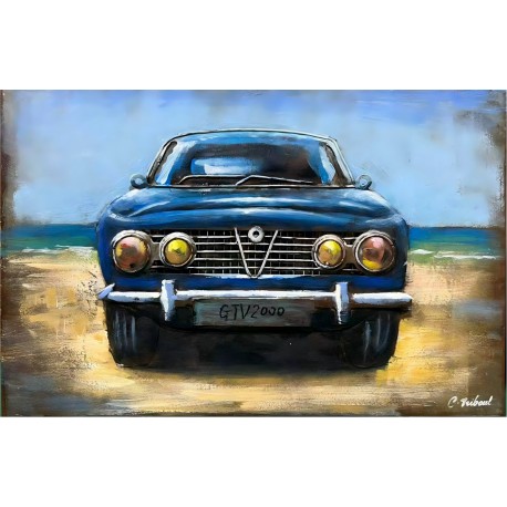 Tableau métal Alfa Romeo GTV 2000 40x60 EN RELIEF