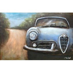 Tableau métal Alfa Romeo Giulietta 40x60 EN RELIEF