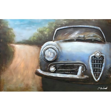 Tableau métal Alfa Romeo Giulietta 40x60 EN RELIEF