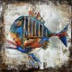Tableau métal Poisson Steampunk 60x60 EN RELIEF