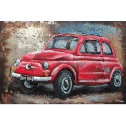 Tableau métal Fiat 500 Roma 60x90 EN RELIEF