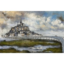 Tableau métal Mont Saint Michel 80x120 EN RELIEF