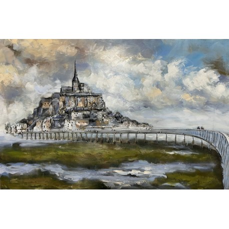 Tableau métal Mont Saint Michel 80x120 EN RELIEF