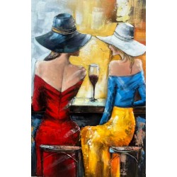 Tableau métal Rencontre au Bar 60x90 EN RELIEF