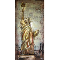 Tableau métal Liberté 60x120 EN RELIEF