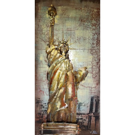Tableau métal Liberté 60x120 EN RELIEF