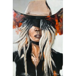 Tableau métal La chica 60x90 EN RELIEF