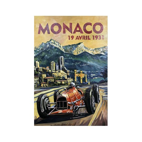 Tableau métal Grand Prix Monaco 40X60 EN RELIEF