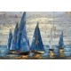Tableau métal Voiles 80x120 FOND BOIS EN RELIEF