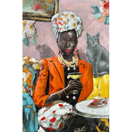 Tableau Métal Élégance au salon 60X90
