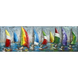 Tableau métal Régates 50X150