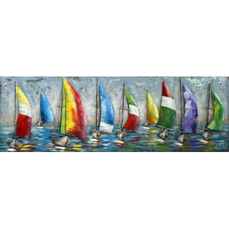 Tableau métal Régates 50X150