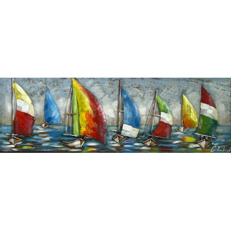 Tableau métal Régates 30X90
