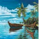 Tableau Métal Lagon Tropical 80X80