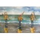 Tableau Métal Pêcheurs à Pied 60X90